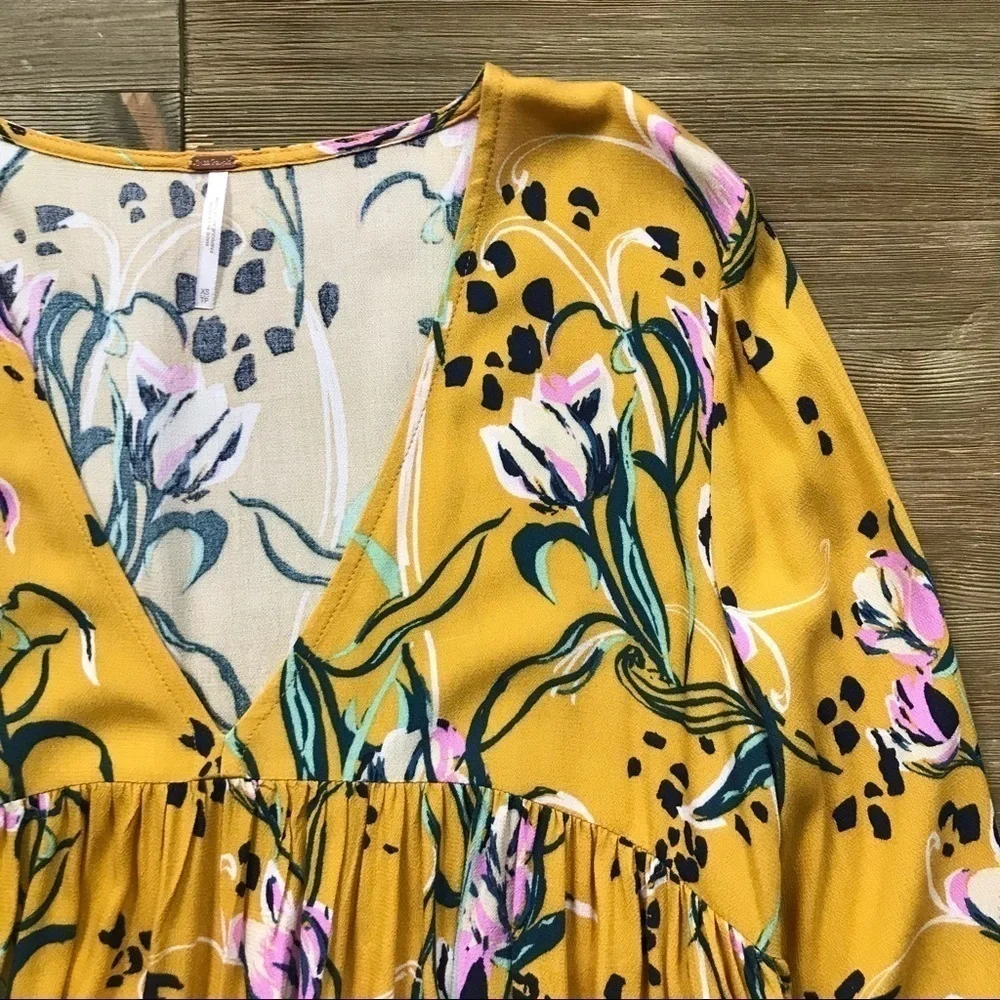 Free People Bella Printed Tunic in Yellow Combo